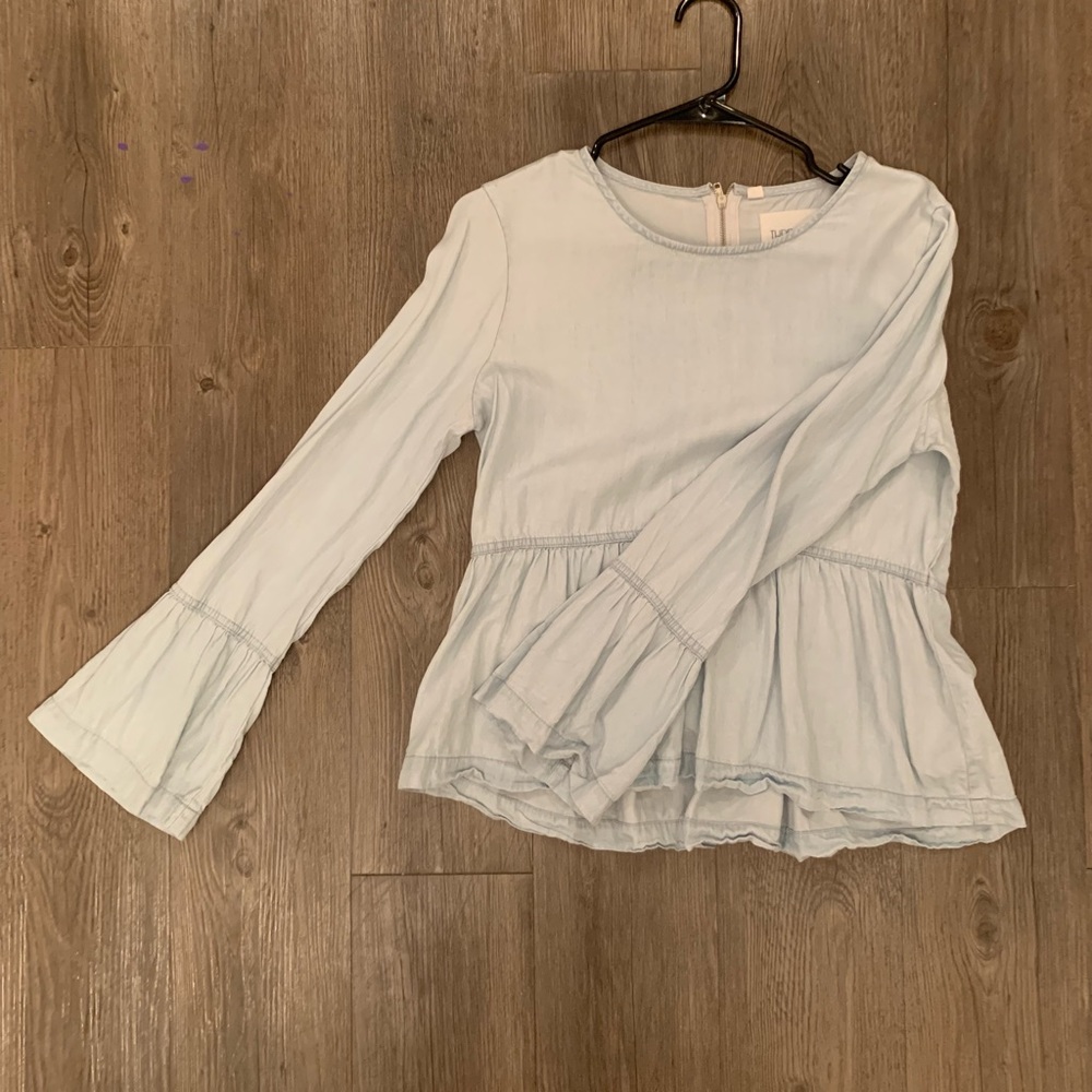 Peplum denim long sleeve